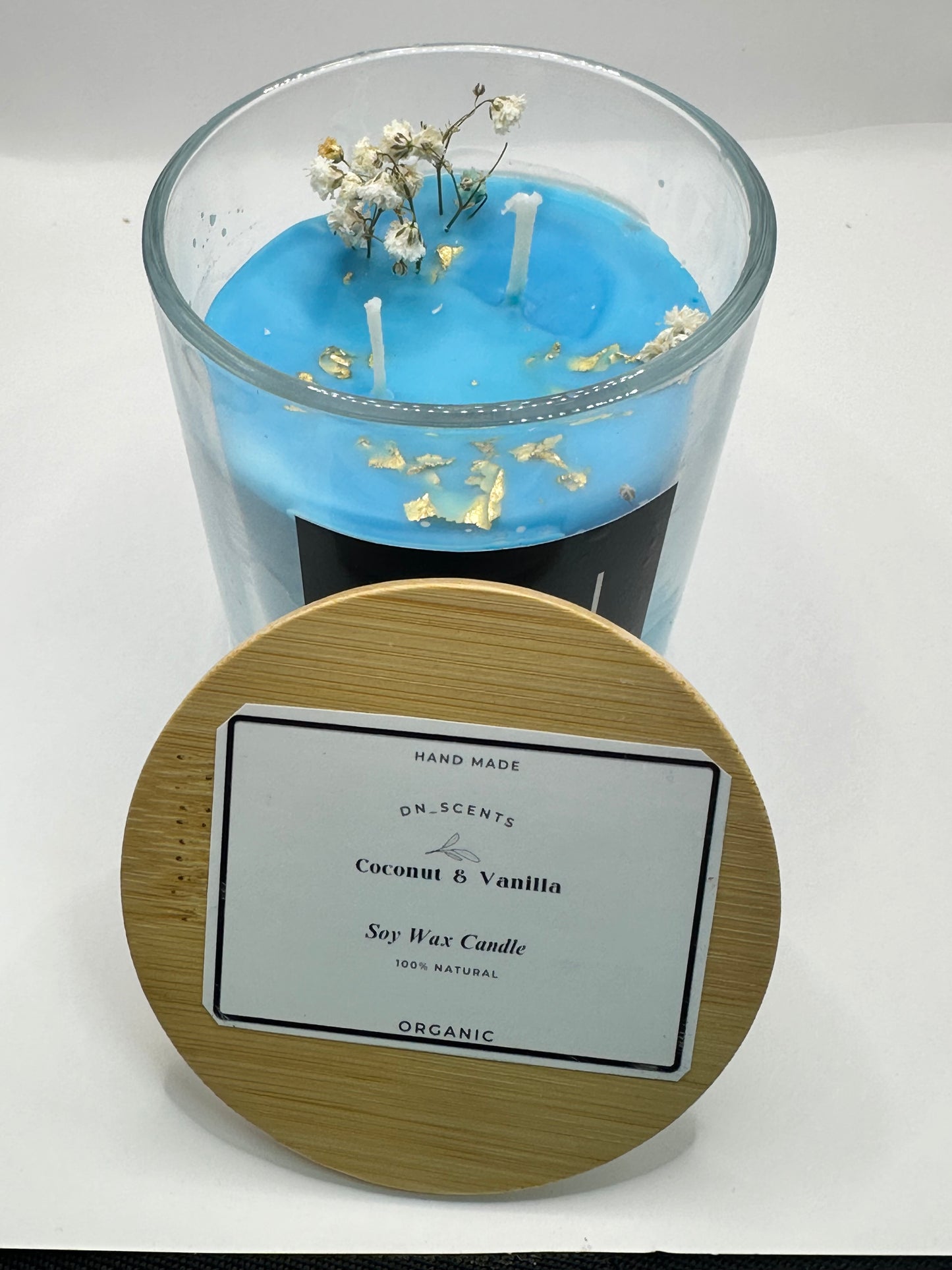 Blue Coconut and Vanilla candle